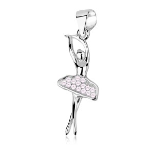 Pandantiv argint balerina cu pietre roz DiAmanti Z1039CR_LP-DIA (Argint 925‰ 1 g.)